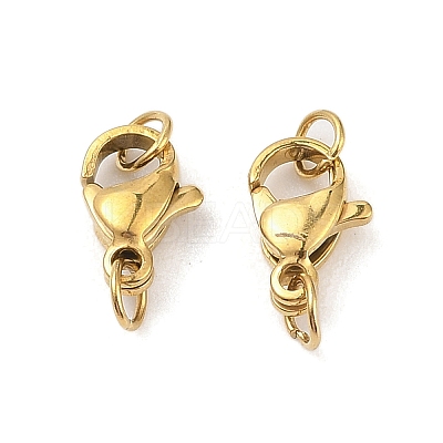 Ion Plating(IP) 304 Stainless Steel Lobster Claw Clasps STAS-A097-03B-G-1