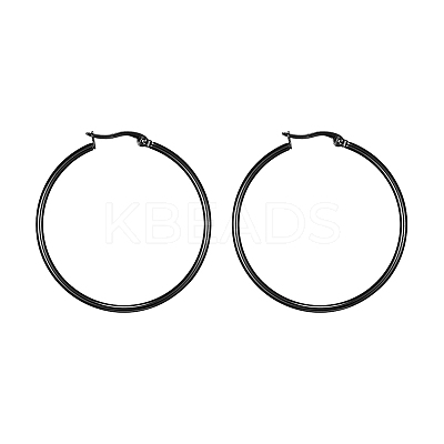304 Stainless Steel Hoop Earrings EJEW-F105-09B-1