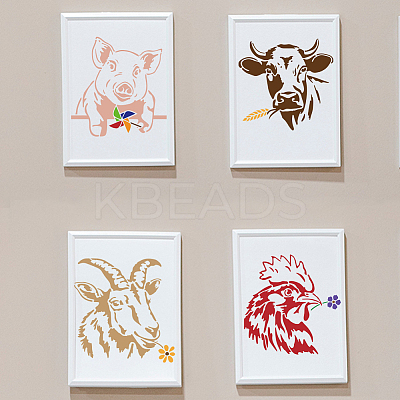 1 Set PET Hollow Out Drawing Painting Stencils DIY-MA0003-15-1