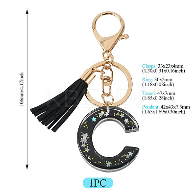 1Pc Resin Letter Keychains KEYC-TADJ0001-09C-1