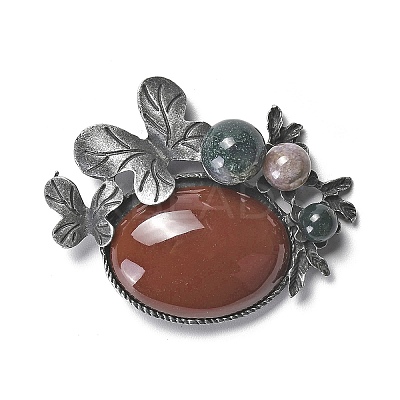 Resin Imitation Agate Oval Brooches LS-JEWB-M033-02B-1