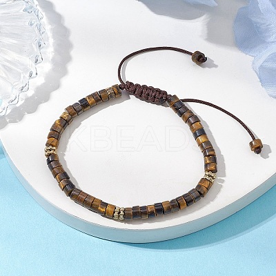 Natural Tiger Eye Braided Bead Bracelets BJEW-JB11114-03-1
