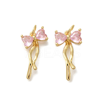 Rack Plating Brass Micro Pave Cubic Zirconia Pendants KK-I720-40G-1