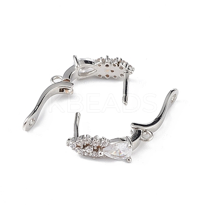 Brass Teardrop Hoop Earring Findings LS-ZIRC-L097-055P-1