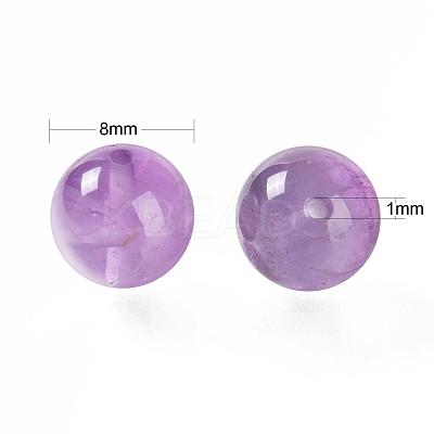 100Pcs 8mm Natural Amethyst Round Beads DIY-LS0002-13-1