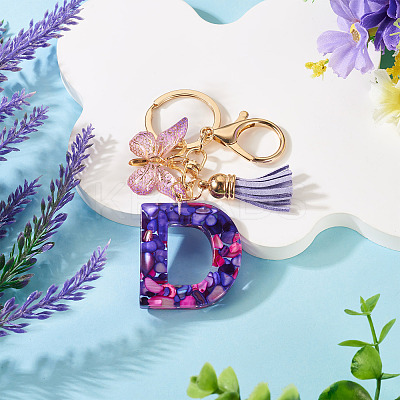 Resin Butterfly Pendant Keychains KEYC-TAC0034-03D-1