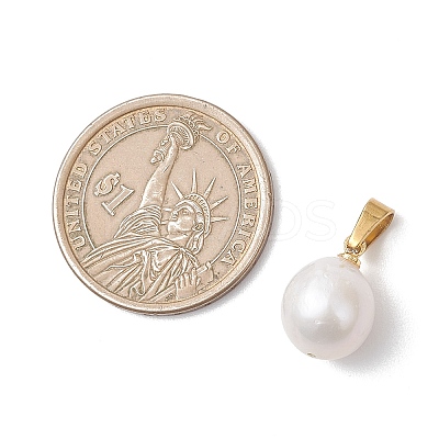 Natural Baroque Pearl Keshi Pearl Pendants PALLOY-JF04827-1