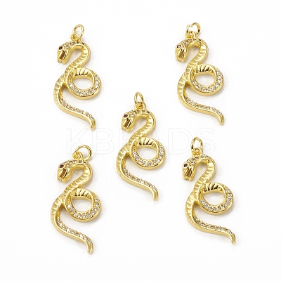 Brass Micro Pave Cubic Zirconia Pendants KK-E068-VB002-1