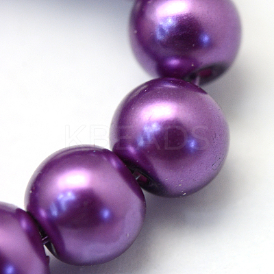 Baking Paint Pearlized Glass Pearl Round Bead Strands HY-Q003-10mm-37-1