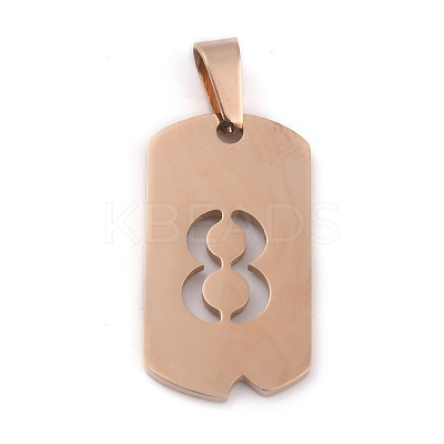 Ion Plating(IP) 304 Stainless Steel Pendants STAS-O127-C08-1