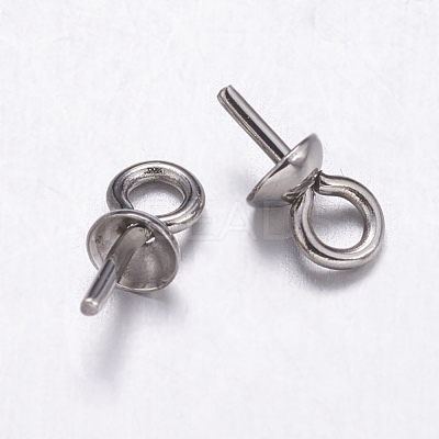 304 Stainless Steel Cup Pearl Peg Bails Pin Pendants STAS-K146-001-4mm-1