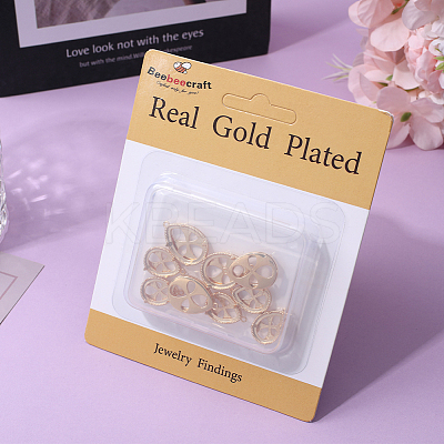 10Pcs 2 Styles Brass Pendant Rhinestone Settings KK-BBC0008-53-1