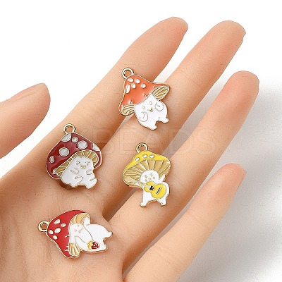8Pcs 4 Styles Autumn Theme Alloy Enamel Pendants ENAM-YW0003-38-1