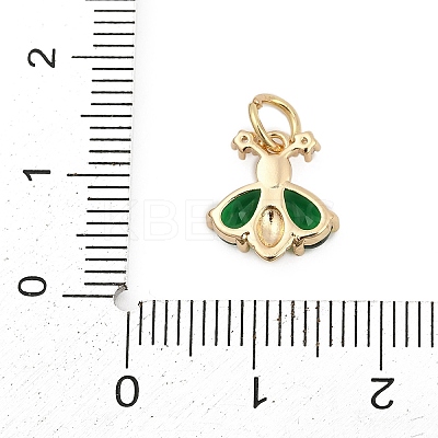 Brass Pave Cubic Zirconia Charms LS-KK-Q096-14B-G-1
