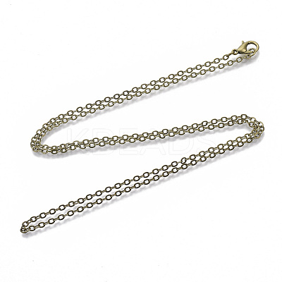 Brass Cable Chains Necklace Making MAK-N029-01AB-1