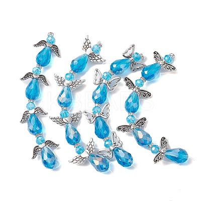 Angel Fairy Shape Electroplate Glass Beads Strands AJEW-JB01173-03-1