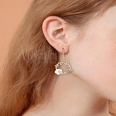 1 Pair Alloy Enamel Dangle Earrings EJEW-LP0007-067-1