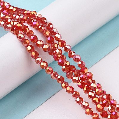 Full Plated Electroplate Glass Beads Strands X-EGLA-J130-FP01-1