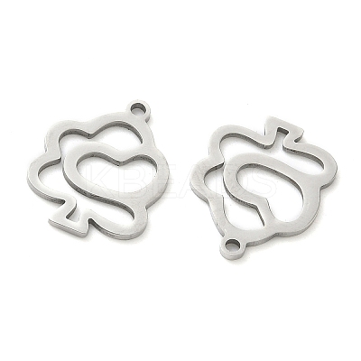 Hollow 201 Stainless Steel Pendants STAS-F337-10E-P-1