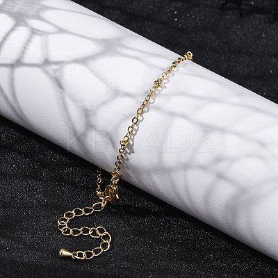 Brass Cable Chain Bracelets for Women BJEW-G735-20G-1