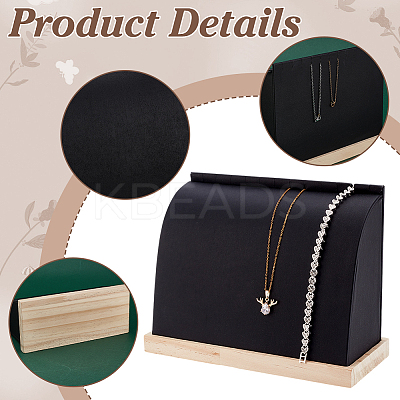 Wood Slant Back Necklaces Storage Rack NDIS-WH0001-16D-1