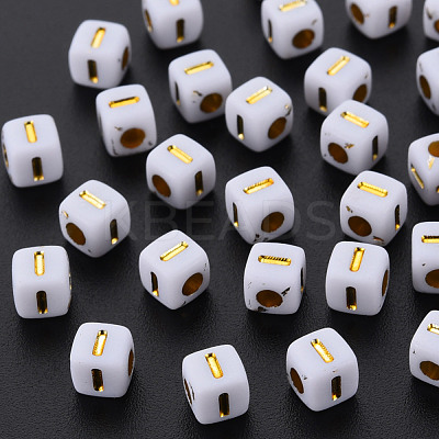 Opaque White Acrylic Beads MACR-Q242-010I-1