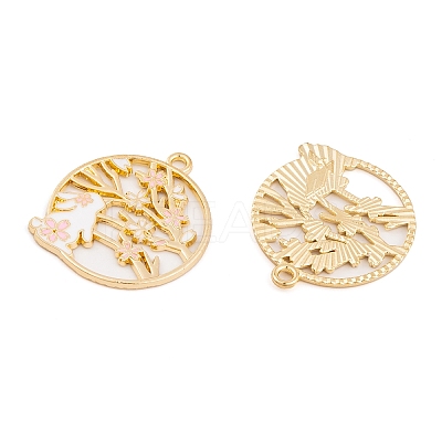 Rack Plating Alloy Enamel Pendants FIND-A040-05A-03G-1