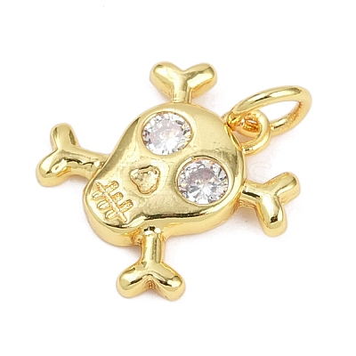Brass Micro Pave Clear Cubic Zirconia Pendants KK-L231-10G-1