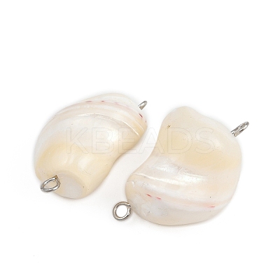 Natural Shell Nuggets Connector Charms STAS-D378-29P-1