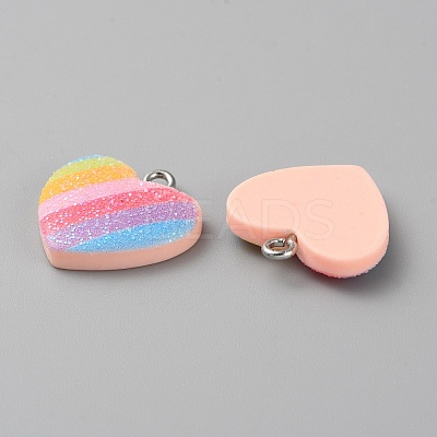 Rainbow Color Opaque Resin Pendants LS-RESI-WH0026-101B-1