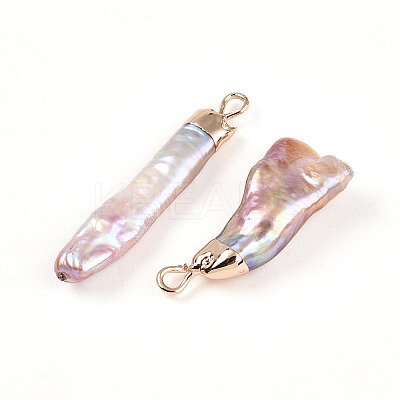 Electroplated Natural Keshi Pearl Pendants PEAR-S012-83-1