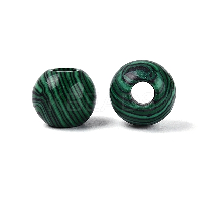 Synthetic Malachite European Beads G-Q602-09C-06-1