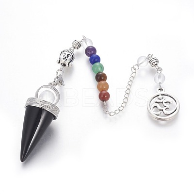 Chakra Jewelry Natural Mixed Stone Cone Dowsing Pendulums G-G771-E-1