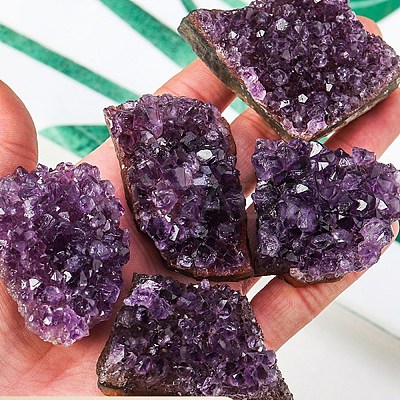 Natural Amethyst Irregular Raw Druzy Display Decorations PW-WG85295-01-1