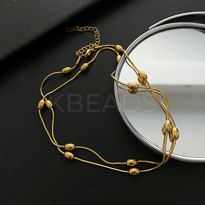 304 Stainless Steel Satellite Chains Double Layer Wrap Bracelet LS-BJEW-K235-02G-1