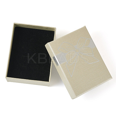 12Pcs Bowknot Printed Paper Jewelry Set Storage Gift Boxes CBOX-TA0001-14F-1