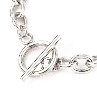 Tarnish Resistant Unisex 304 Stainless Steel Figaro Chain Bracelets BJEW-H541-06A-P-1