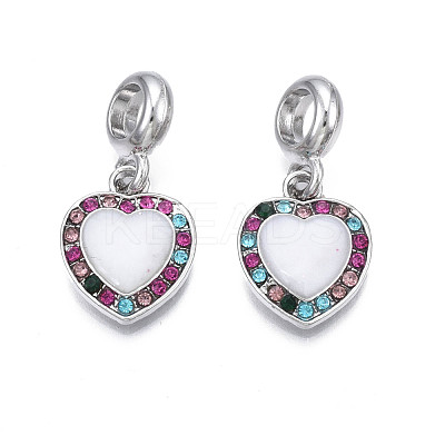 Rack Plating Alloy Enamel European Dangle Charms MPDL-N039-049-1