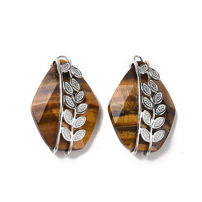 Natural Tiger Eye Pendants G-H279-06B-P-1