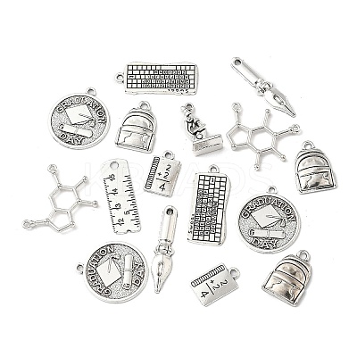 40Pcs 8 Styles Tibetan Style Alloy Pendants TIBE-FP0001-17-1