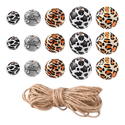 DIY Wood Beaded Pendant Display Decoration Making Kit DIY-YW0005-97-1