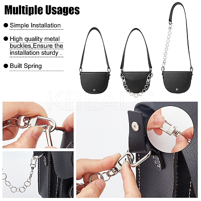 4Pcs Iron & 304 Stainless Steel Bag Strap Chains HJEW-PH0001-34-1
