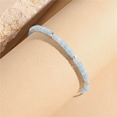 Natural Aquamarine Heishi Beaded Braided Bracelets SA4116-12-1