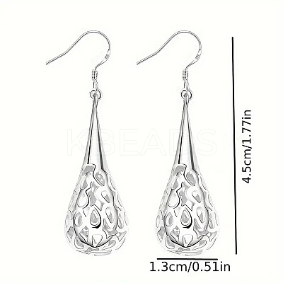 Hollow Teardrop Alloy Dangle Earrings FS-WGBABE9-01-1