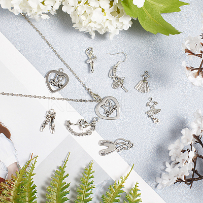Alloy Dancer Charm Pendants PALLOY-SC0002-64AS-1
