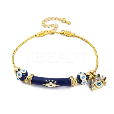 Brass European Bracelets BJEW-C080-02G-02-1