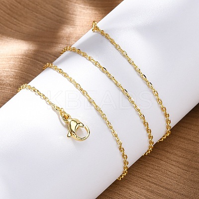 Brass Cable Chains Necklace for Women NJEW-P265-42G-1