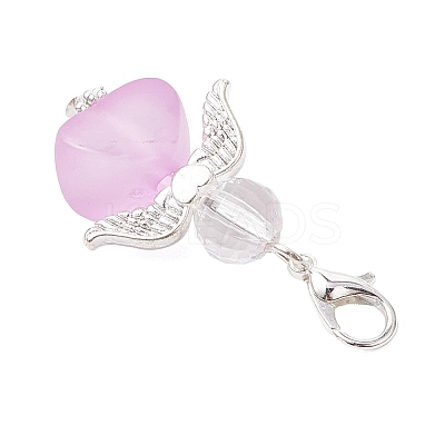 Heart Angel Acrylic Pendant Decorations HJEW-JM03566-03-1