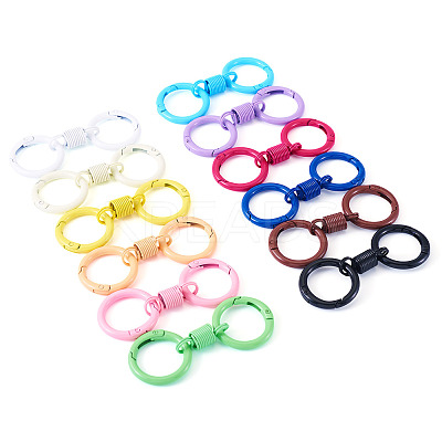 12Pcs 12 Colors Alloy Spring Gate Clasps FIND-TA0008-03-1