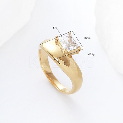 304 Stainless Steel Glass Finger Rings LS-MD8256-3-1